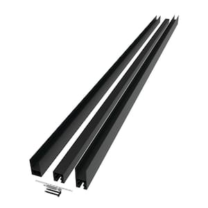 Mixed Materials Matte Black Aluminum Fence Channel Kit for DSP Wood
