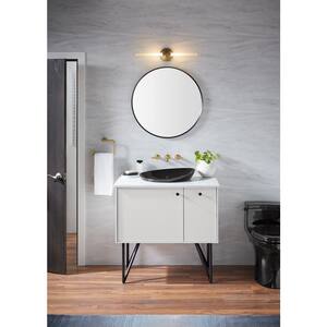 Wall Mirror, Vanity Mirror, Round 28", Matte Black, K-26050-BLL
