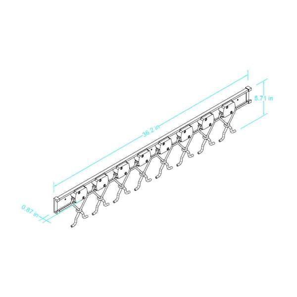 36 in Adjustable Aluminum X-Clamp Wall Mount Storage Tool Organizer