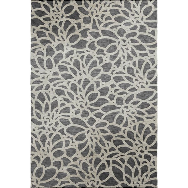 Mayfield Premium Machine Washable Abstract AMF2412 Gray 10 ft. x 14 ft. Area Rug