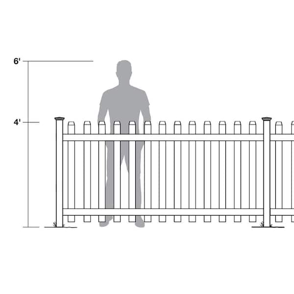 Veranda LaFayette 4 ft. H x 8 ft. W White Vinyl Spaced Picket Fence Panel Kit