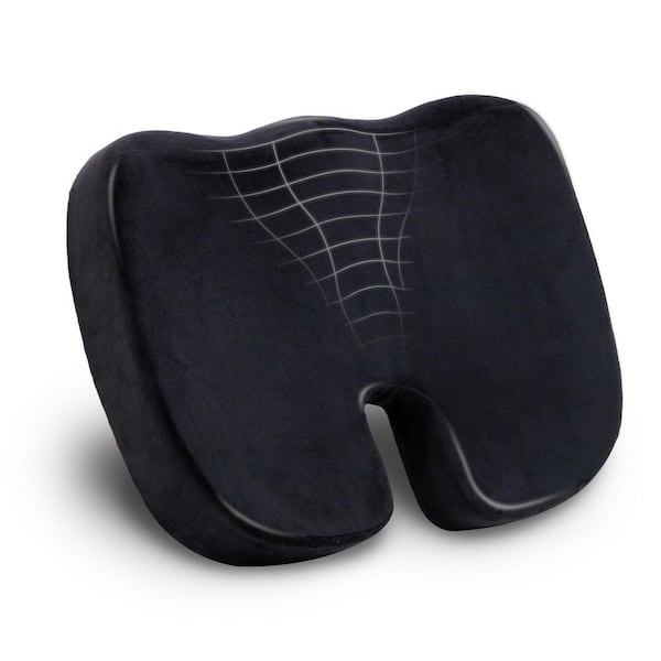 18 in. L x 13.5 in. W x 2.75 in. H Ergonomic Office Chair Cushion Memory Foam, Black