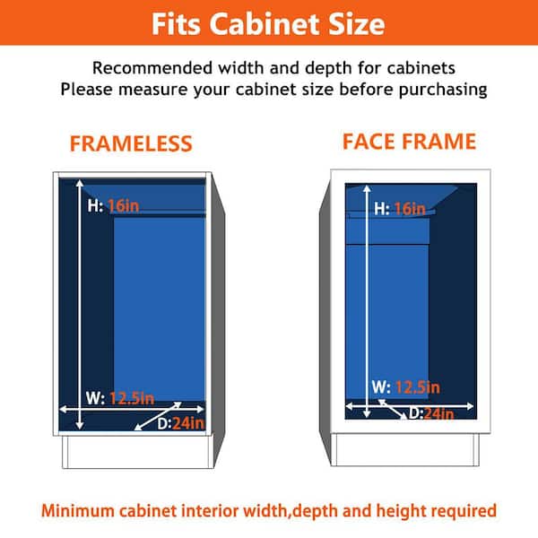 DINDON 2 Tier Pull Out Cabinet Organizer (11 W x 21 D) Double Tier Slide  Out Wood Drawer Under Cabinet Storage And Organization