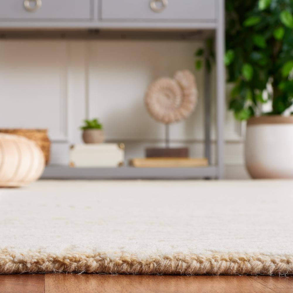 Gold and Ivory Tufted Wool 3' x 5' Area Rug
