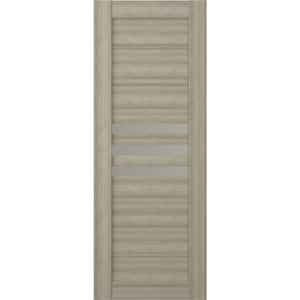 Dome 18 in. x 80 in. No Bore Solid Core 3-Lite Frosted Glass Shambor Wood Composite Interior Door Slab