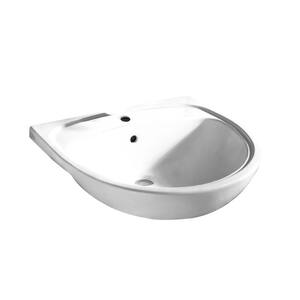 Mezzo Semi-Countertop Bathroom Sink in White