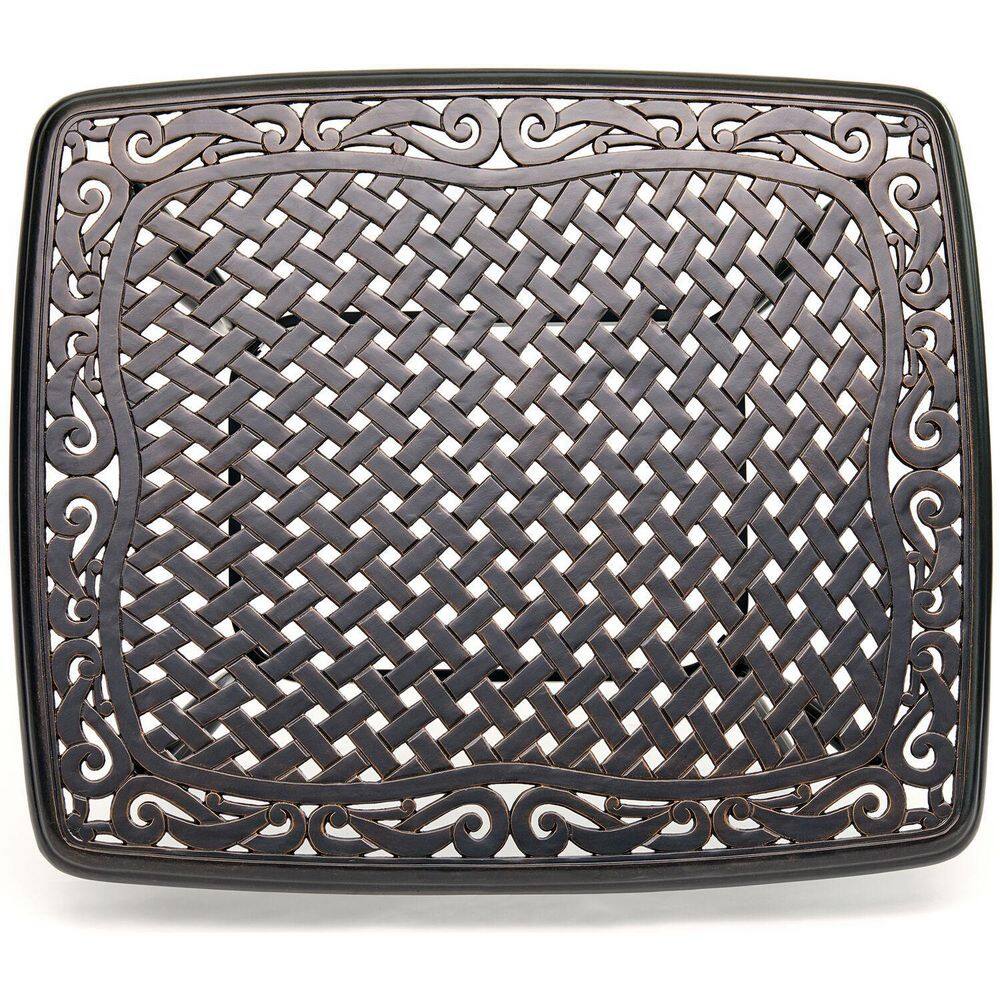 Traditions 32" x 38" Ornate Lattice Bronze Cast Aluminum Coffee Table