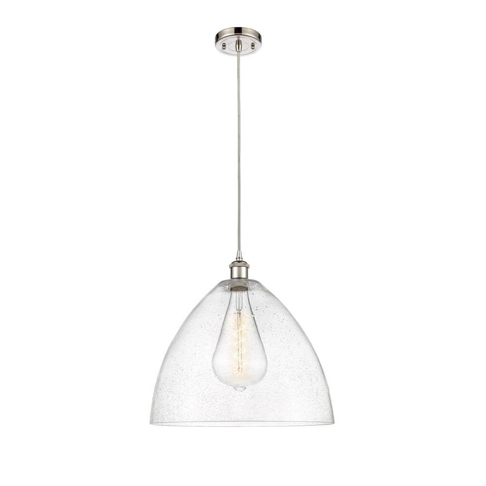 Bristol 16" Glass Pendant Light in Polished Nickel