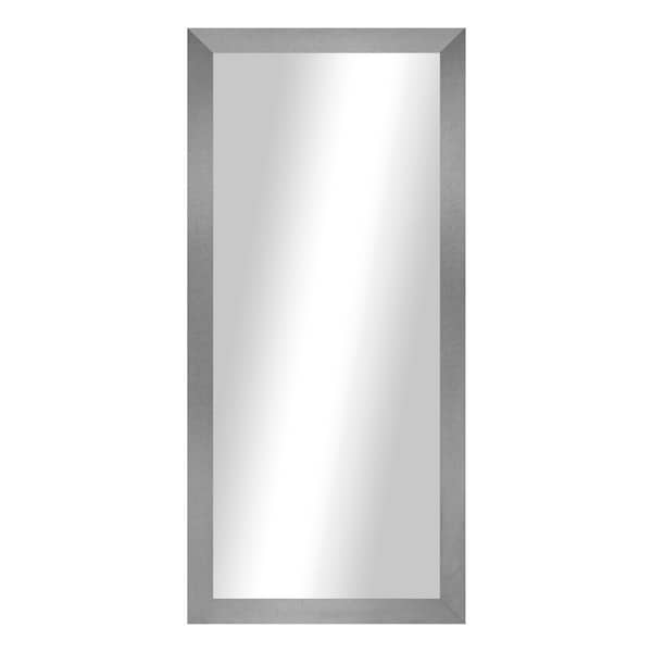 Rayne Mirrors Modern Rustic (74 in. W x 33 in. H) Silver Tungsten MDF Wide Rectangle Mirror
