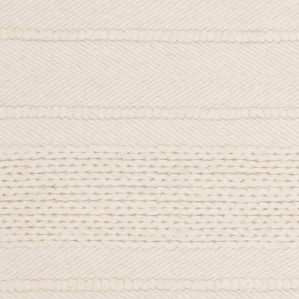 Ivory Elegance Hand-Tufted Wool Rectangular Area Rug, 5' x 8'