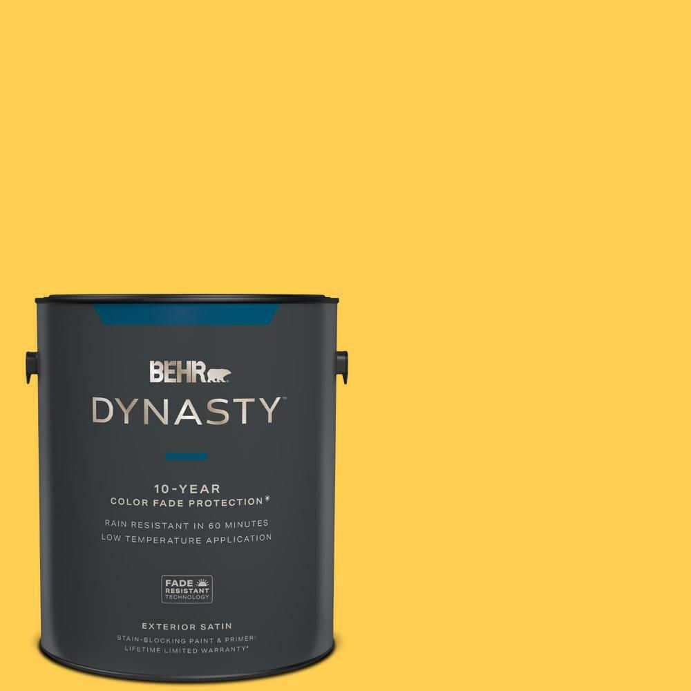 BEHR DYNASTY 1 gal. #330B-6 Lemon Sorbet Satin Enamel Exterior Stain ...