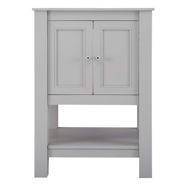 Home Decorators Collection Gazette 24 in. W x 21.75 in. D x 34 in. H Bath Vanity Cabinet without Top in Grey
