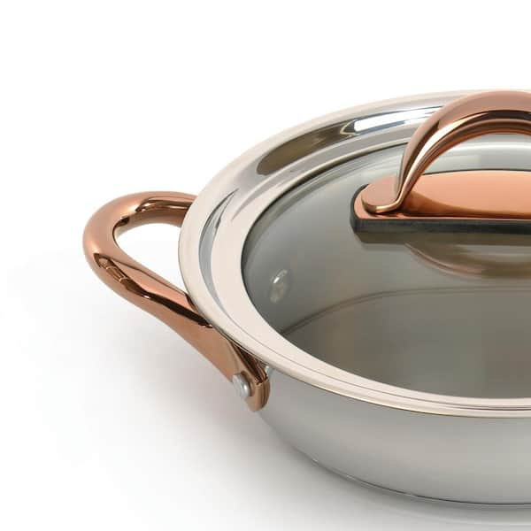 BergHOFF Ouro Stainless Steel Skillet with Glass Lid - Silver