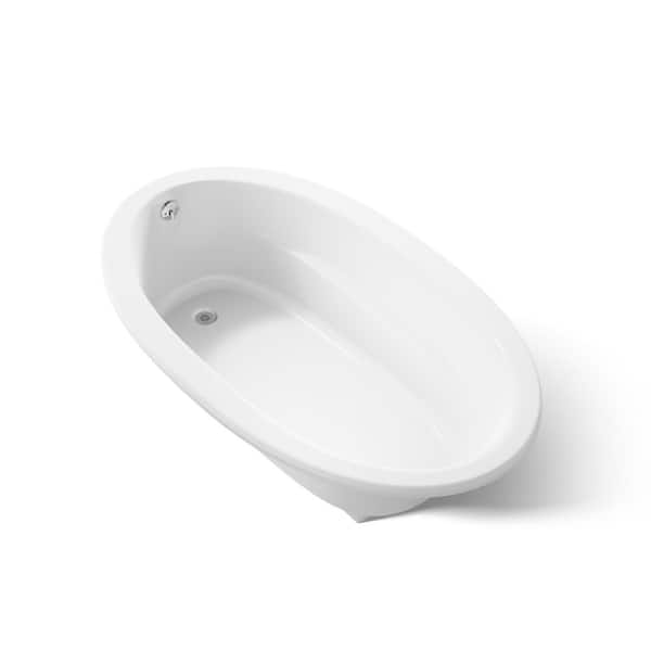 KOHLER Sunward 72 in. x 42 in. Oval Soaking Bathtub with Reversible Drain in White