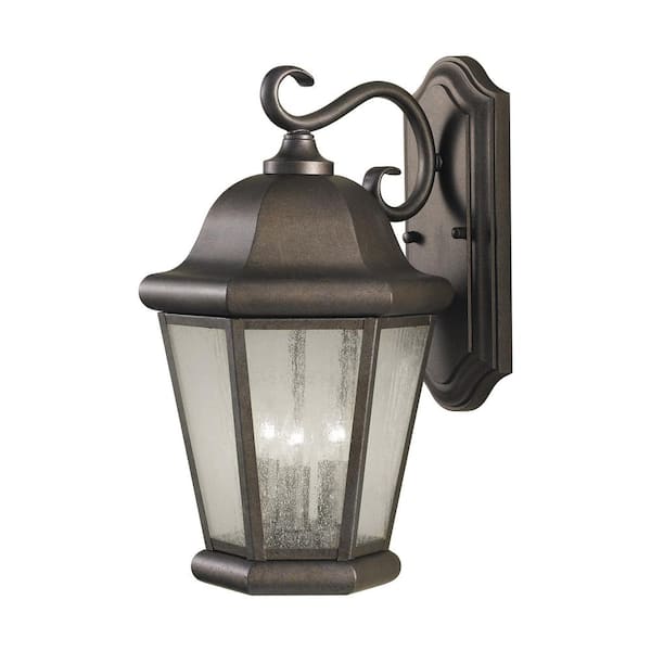 Generation Lighting Martinsville Large 3-Light Corinthian Bronze Outdoor Wall Lantern