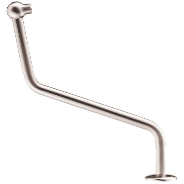 Danze 13 in. S Shaped Shower Arm with Flange in Brushed Nickel