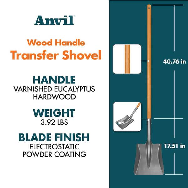 47 in. Wood Handle Carbon Steel Transfer Shovel