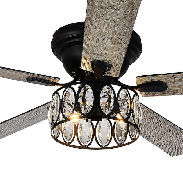 Bellina 52 in. Indoor Black Ceiling Fans with Light Kit and Remote Control Included