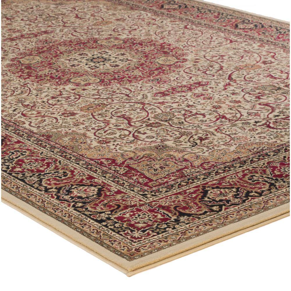 Elegant Ivory Persian-Style Medium Pile Area Rug 7'10" x 11'2"