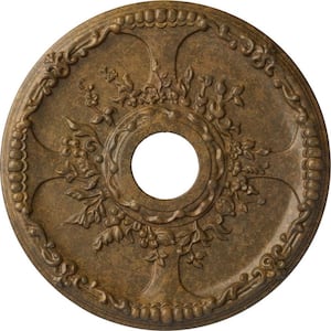 1-3/8 in. x 18 in. x 18 in. Polyurethane Antioch Ceiling Medallion, Rubbed Bronze