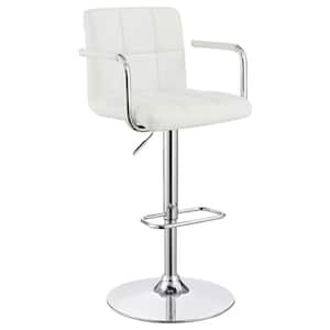 Adjustable Bar Stool White and Chrome