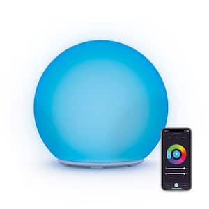 7 in. Multi-Color Smart Wi-Fi Portable LED Orb Lamp with Smart Wi-Fi Control
