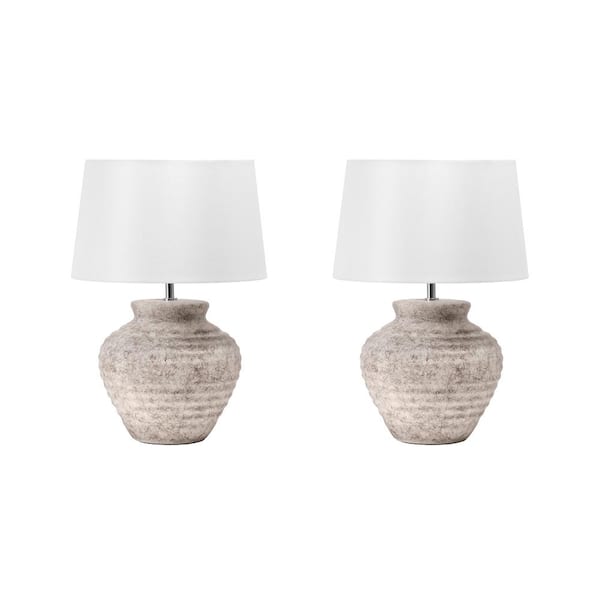 Nuloom Fano 20 In Antique White, Upscale Contemporary Table Lamps
