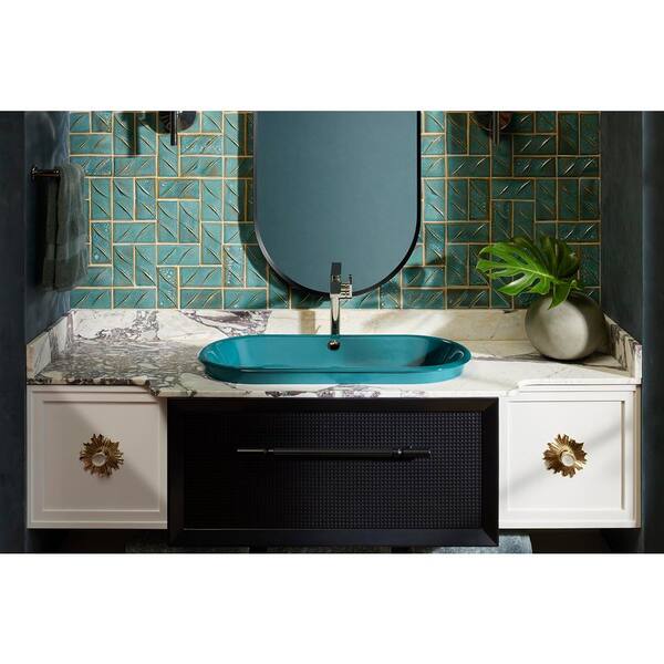 KOHLER Essential 22 in. X 60 in. Capsule Decorative Bathroom Vanity Mirror in Matte Black