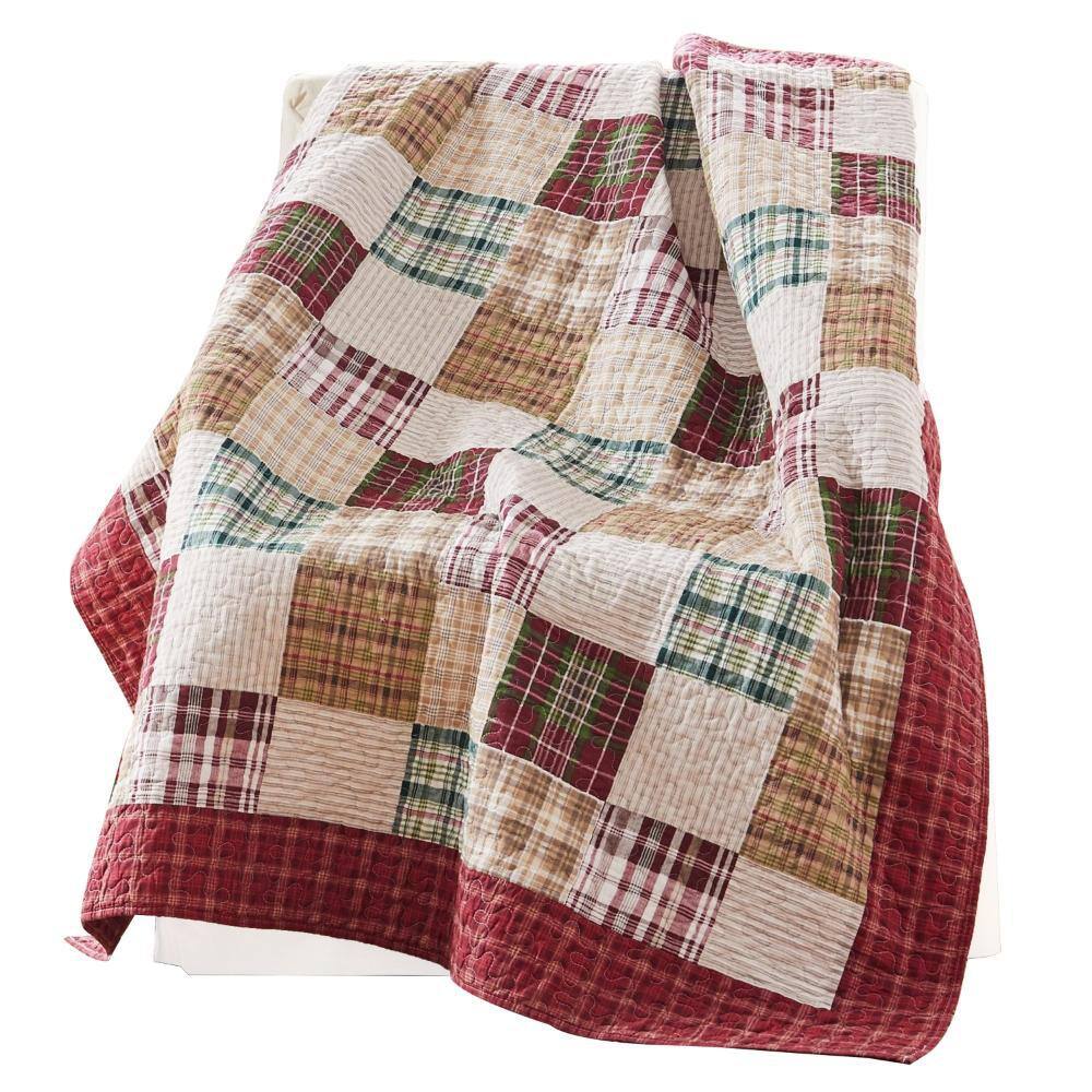 Benjara Multi-Colored Patchwork Print Cotton Throw Blanket BM313298 ...