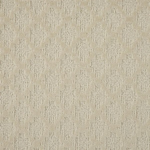 Intriguing - Swan - Beige 12 ft. 44 oz. Wool Texture Installed Carpet