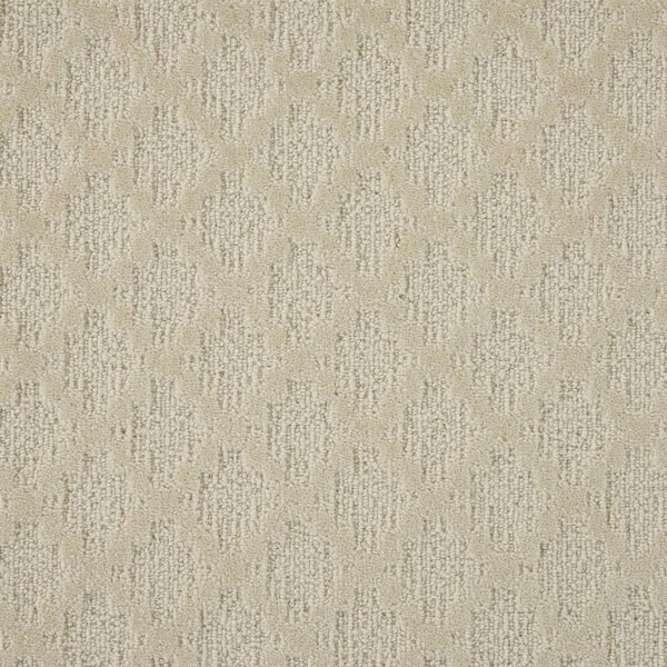 Natural Harmony Intriguing - Swan - Beige 12 ft. 44 oz. Wool Texture Installed Carpet