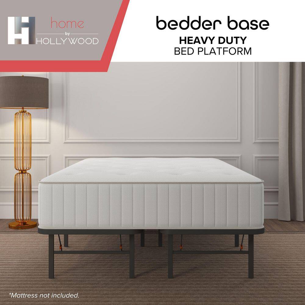 Twin Black Metal Platform Bed Frame with Storage