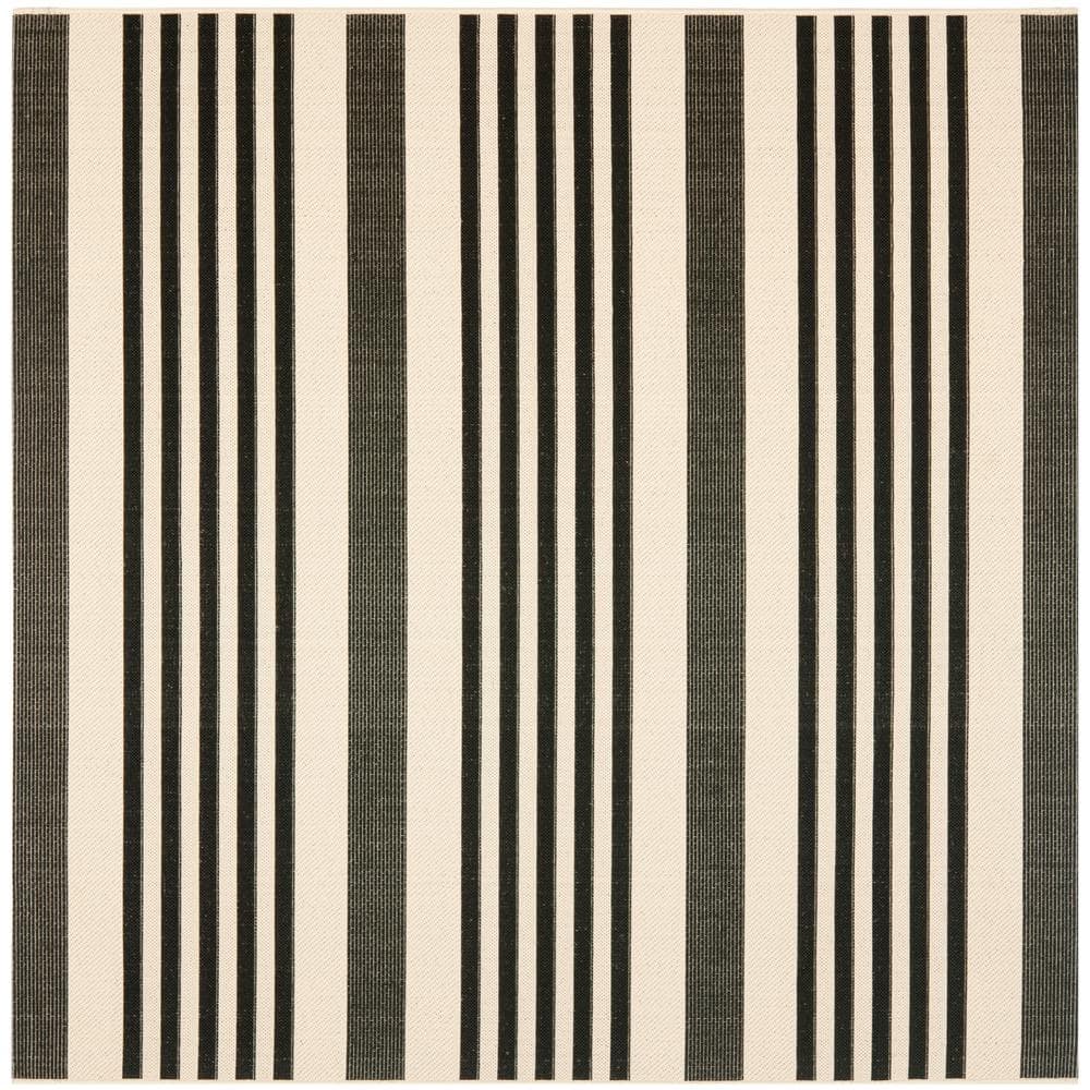 Courtyard Black/Bone 5 ft. x 5 ft. Square Striped Indoor/Outdoor Patio  Area Rug price history on PriceWatchPro
