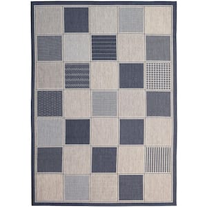 Lylah Home Charcoal 5 ft. x 8 ft. Indoor / Outdoor Area Rug