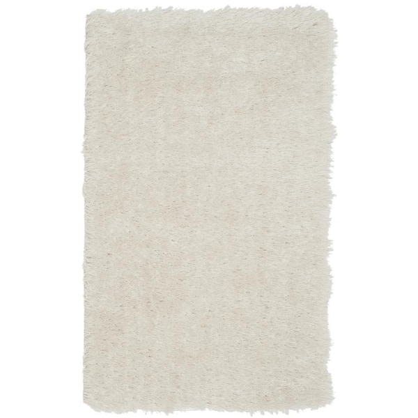SAFAVIEH Venice Shag Pearl Doormat 2 ft. x 4 ft. Solid Area Rug