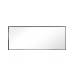 55 in. W x 22 in. H Large Rectangular Aluminum Framed Wall Mounted Bathroom Vanity Mirror in Black