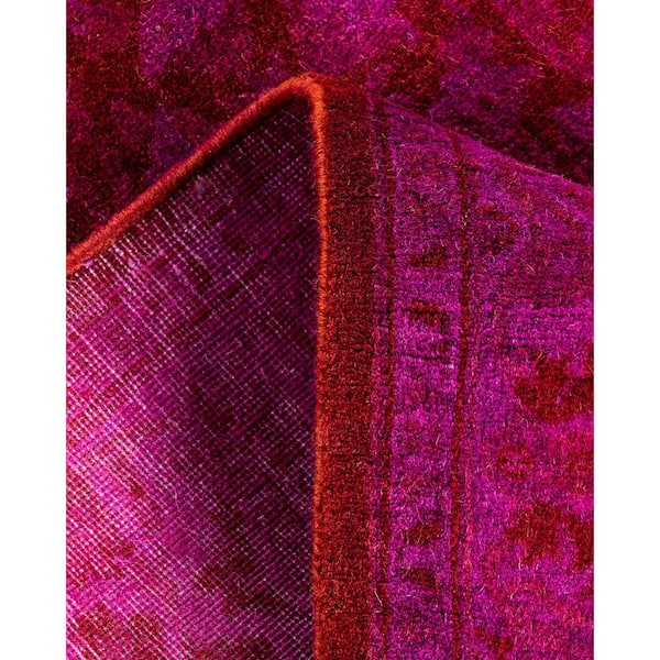 Overdyed Pink 3 ft. x 4 ft. Solid Wool Indoor Runner Rug