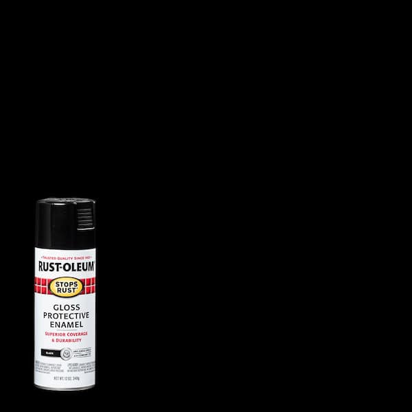 Rust-Oleum Stops Rust 12 oz. Protective Enamel Gloss Black Spray Paint