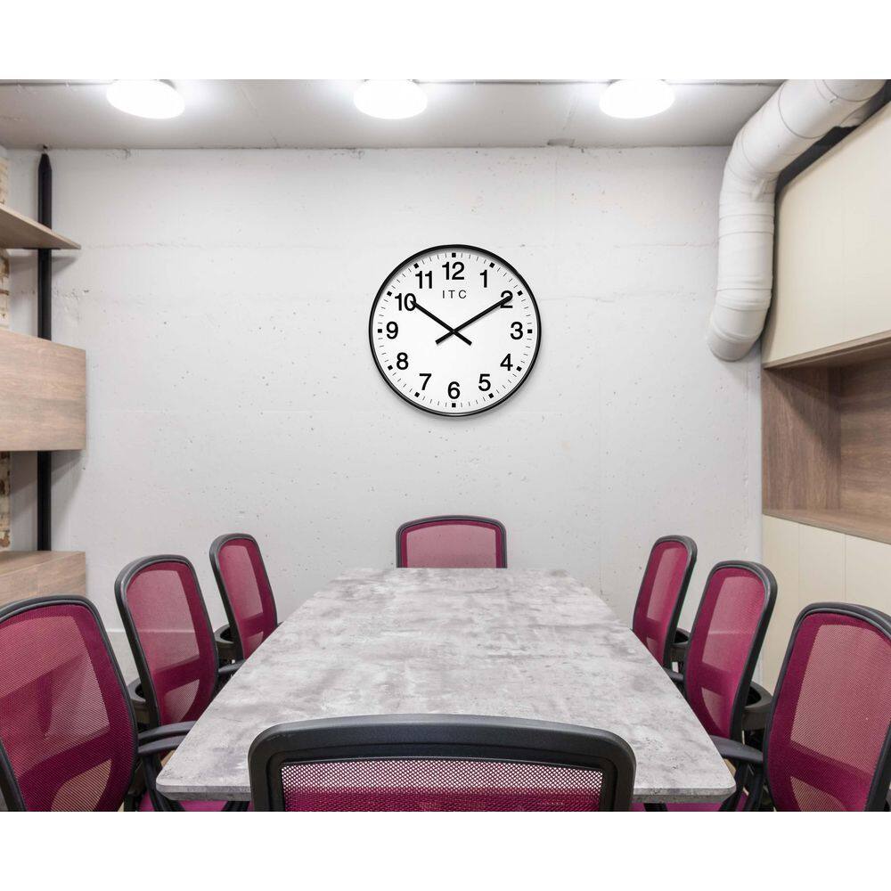 Oversized Black and White Resin Wall Clock with Arabic Numbers