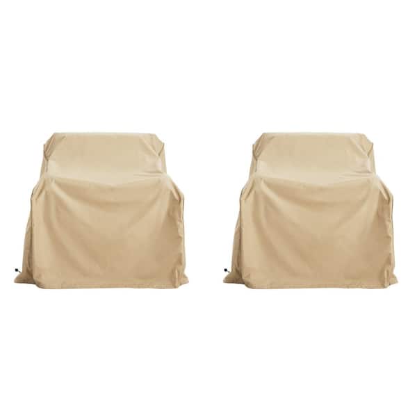 Unbranded Beige Shield Patio Outdoor Club Chair Cover Set of 2, Durable Weather-Resistant UV-Resistant, Chair Not Included