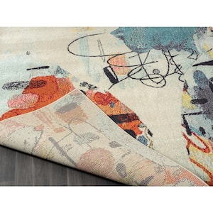 Colorwrks Multi-Colored 2 ft. x 8 ft. Abstract Area Rug