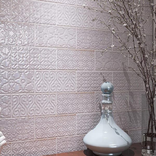 Zurbaran Gris 4.73 in. X 9.45 in. Polished Ceramic Subway Wall Tile (8.07 sq. ft./Case)