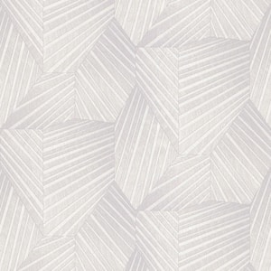 ELLE Decoration Collection Light Grey/Cream Triangle Design Vinyl on Non-Woven Non-Pasted Wallpaper Roll(Covers 57sq.ft)