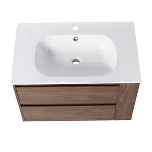  Sybrioka Bathroom Vanity with Ceramic Sink, 30 Floating Bathroom  Storage Cabinet Vanity Set, Modern Bath Cabinet with Adjustable Open Shelves  Wood Door White Basin, Oak : Tools & Home Improvement