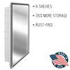 ZACA SPACECAB Regulus 16 in. x 26 in. x 3-1/2 in. Framed Recessed 1-Door Bathroom Medicine Cabinet with 6-Shelves and Chrome Frame 11-1-26-32