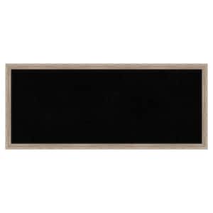 Hardwood Wedge Whitewash Wood Framed Black Corkboard 31 in. x 13 in. Bulletine Board Memo Board