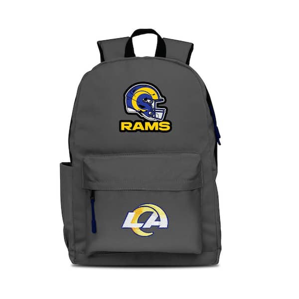 Mojo 17 in. Gray Los Angeles Rams 2-Logo Campus Laptop Backpack