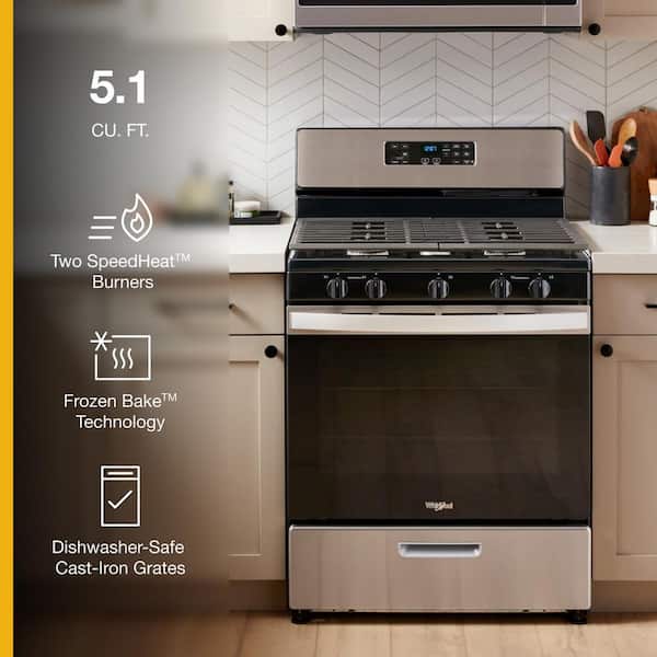 Reviews for Whirlpool 30 in. 5-Burner Freestanding Gas Range in