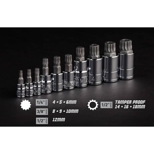 Capri Tools Stubby XZN Triple Square Bit Socket Set (10-Piece