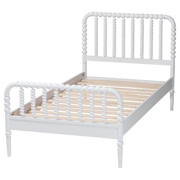 Baxton Studio Lucera White Wood Frame Twin Platform Bed 257-14013